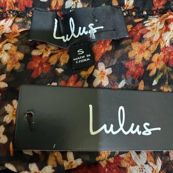 LuLus True To Love Chiffon Wrap Maxi Dress Black Floral Fairy Dark Romantic Chic - Picture 14 of 16